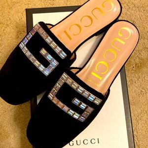 Gucci crystal mules shoes 38